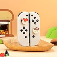 Vista 2 de GeekShare Bonitas tapas de silicona Joycon con agarre para el pulgar, cubierta de joystick compatible con Nintendo Switch, OLED Switch Lite, 4