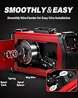 Vista 7 de BESTMIG 135A Soldador MIG - Soldador de núcleo de flujo 3 en 1, máquina de soldadura MIG/Lift TIG/Stick - Inversor IGBT portátil - 110 V con casco