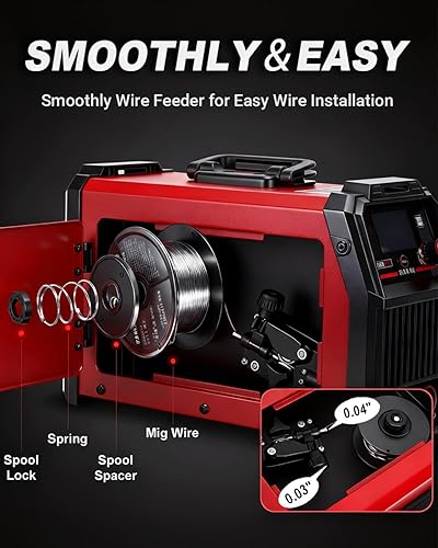 Miniatura 7 de BESTMIG 135A Soldador MIG - Soldador de núcleo de flujo 3 en 1, máquina de soldadura MIG/Lift TIG/Stick - Inversor IGBT portátil - 110 V con casco