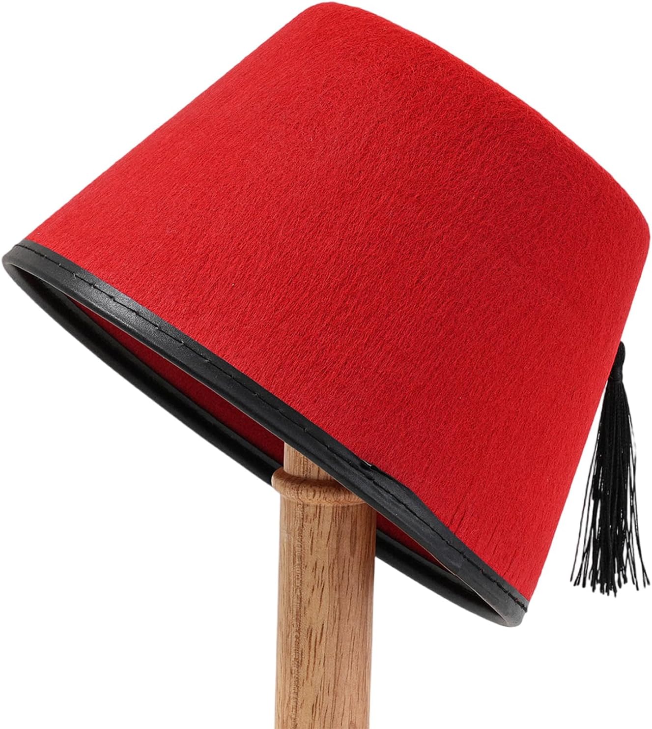 Fez Hat, Exotic Turkish Hat Moroccan Themed Headwear with Black Tassels Fez Hat Egyptian Themed Hat Unique Headpiece