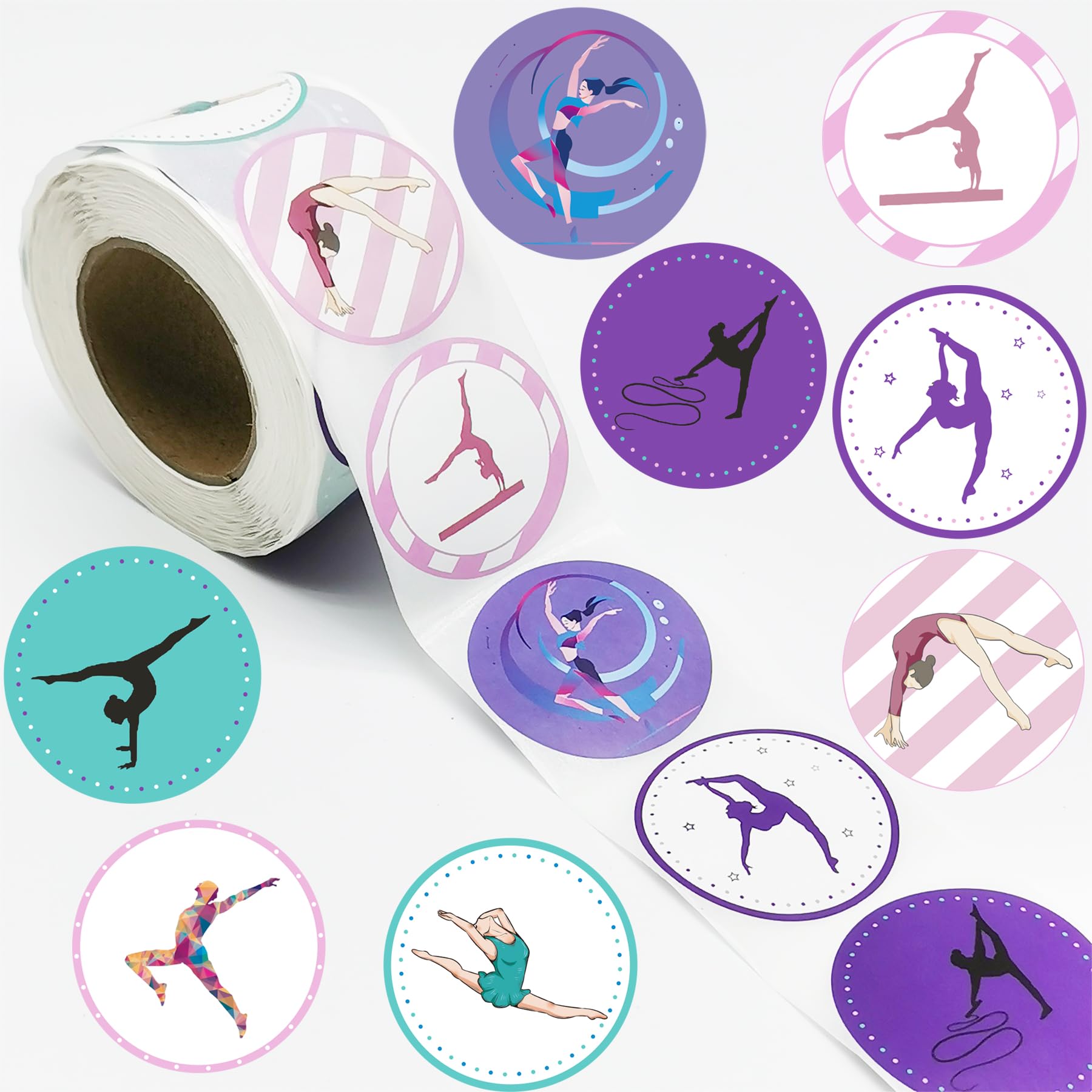 500 PCS Gymnastic Dance Themed Stickers,Gymnastic Dacing/Dance Movements Baby Shower First 21st Birthday Party Decorations Supplies Favors