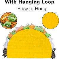 Vista 35 de Juego de 2 piñatas (coche + taco) – Suministros para fiestas de niños, juego de juegos temáticos para fiestas de cumpleaños, carnaval y actividades