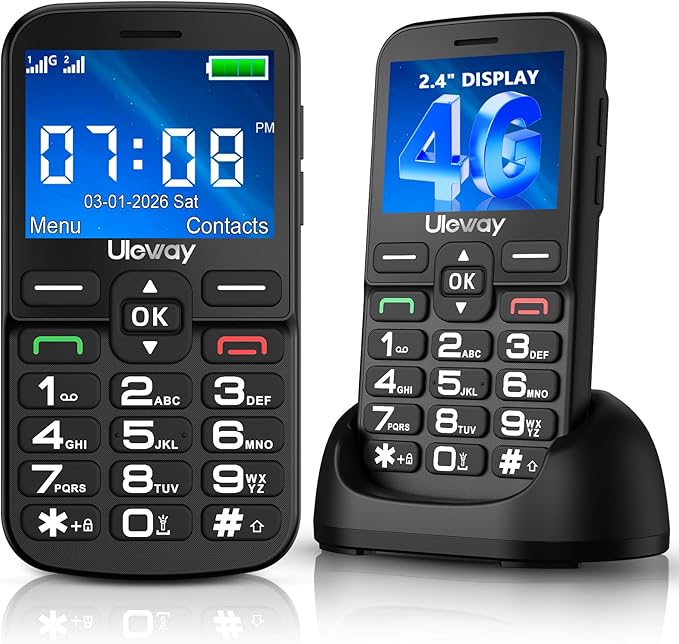Ufferson Senior-Friendly 4G Unlocked Phone with Large Buttons and SOS