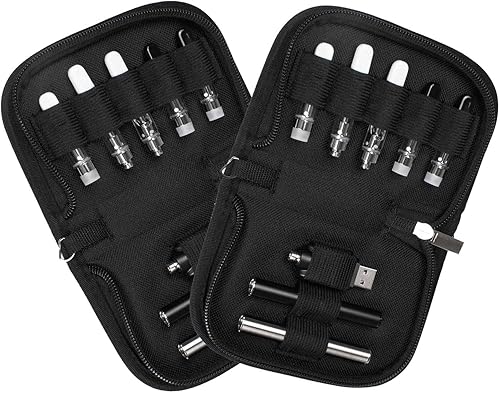 Estuche de viaje de tamaño de bolsillo de 2 piezas, estuche de transporte de viaje para cargador de bolígrafo de batería, Marrón, Marrón