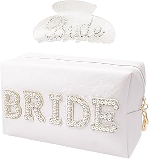 Bride to Be Gifts Set with Makeup Bag, Hair Claw Clip Wedding Gifts.