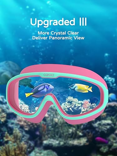 Miniatura 4 de COPOZZ Gafas de natación para niños de 8 a 12 años, visión amplia para jóvenes, antiniebla, sin fugas, gafas de natación transparentes para niños y