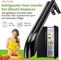 Vista 2 de AMI PARTS 5304506471 Juego de manijas para puerta de frigorífico (Negro) Reemplaza 242059503 242059506 5304486361 5304504509 5304504510 5304510039