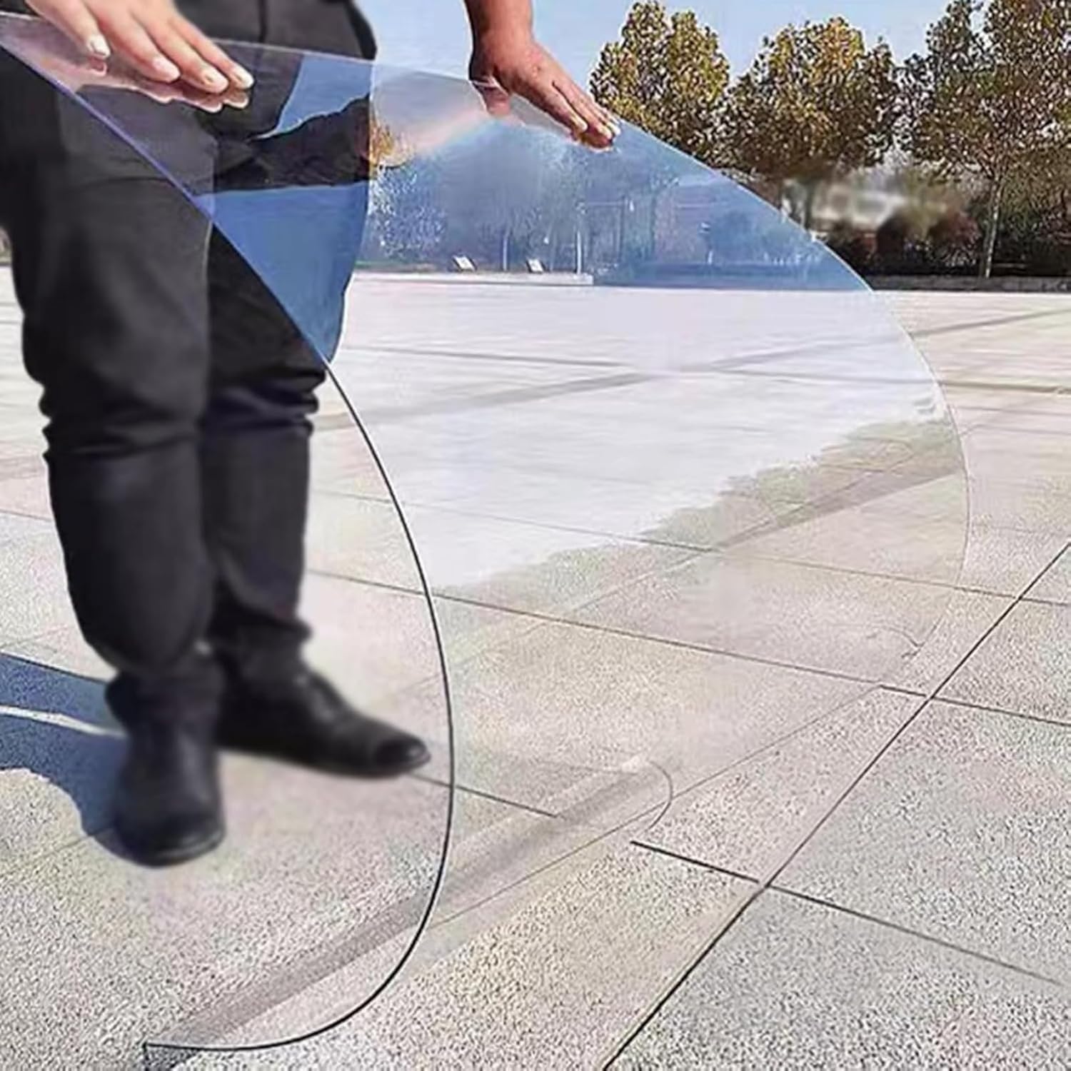 Polycarbonate Roofing Sheet,Lightweight Clear Plastic Sheet PC Transparent Durable Panel,Pergola Roofing Canopy Cover,Anti-UV,for Roofs,Carports,Canopies(1.5x4m/5.1x13.2ft)