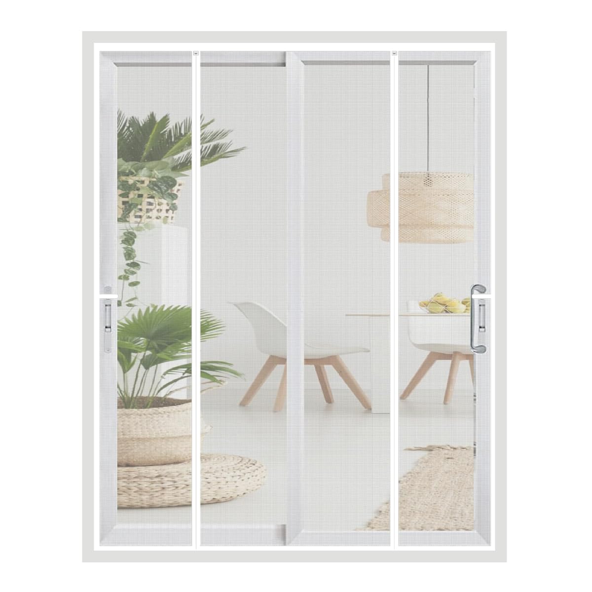 Magnet-Fliegengitter Für Tür/Balkontür 105x260 Cm – Insektenschutz Ohne Bohren, Selbstschließend, Für Wohnzimmer & Terrasse (weiß)