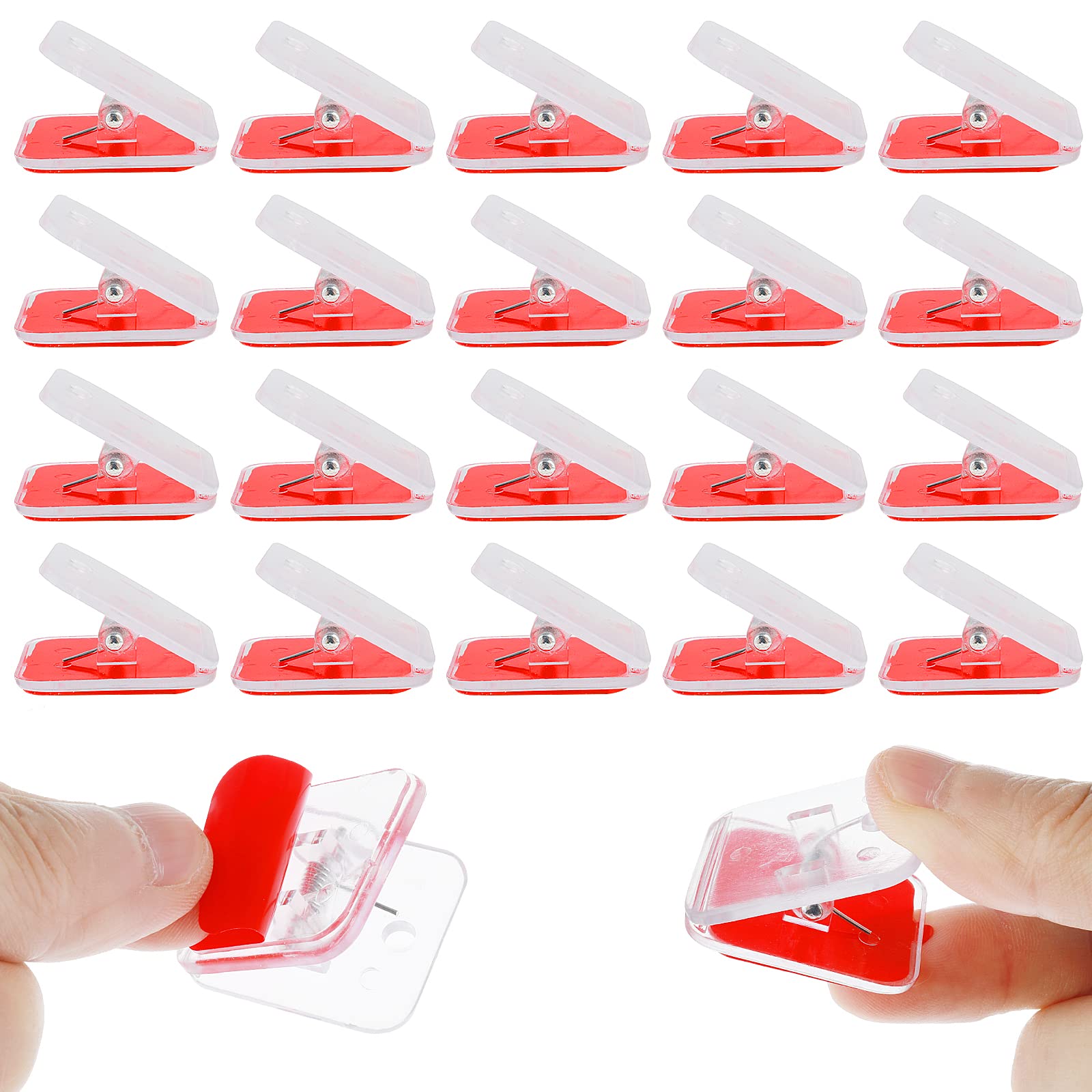 20Pcs Self Adhesive Photo Paper Clips Sticky Clear Plastic Clips Wall Poster Hangers Clips for Document Home Office