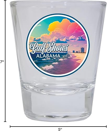 Miniatura 2 de R and R Imports Gulf Shores Alabama Souvenir - Vaso de chupito redondo de 1.5 onzas, transparente A
