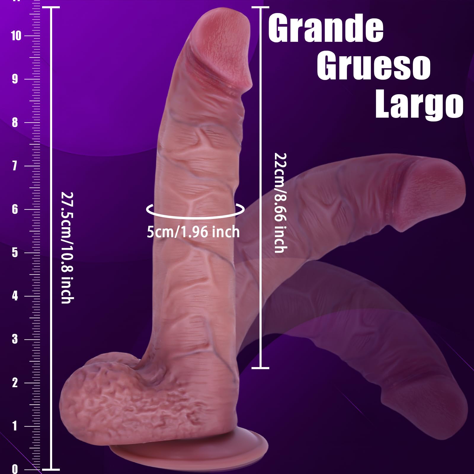 Dildo Consoladores Para Mujer Hombre 27.5cm Juguetes Eróticos para Pareja Sexuales Consolador Mujer Dildos XXL Penes Realistas Hombre Plug Anal Juguetes Sexuales Penes De Goma Sex Toys