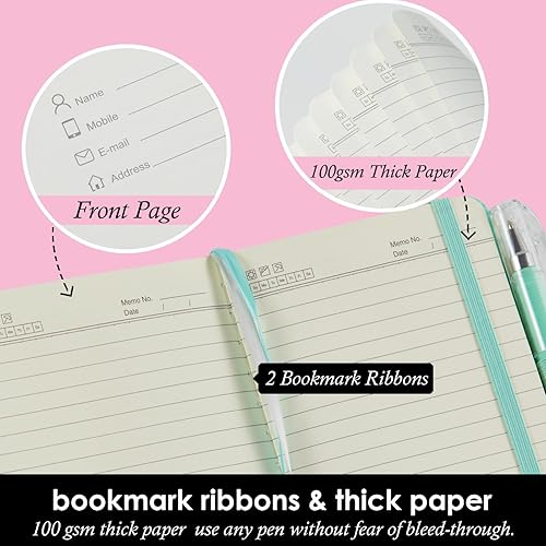 Miniatura 89 de Cuaderno pequeño de cuero con bolígrafo para escribir mujeres, con bolsillo pequeño, minibloc de notas forrado para viajes y trabajo, cuaderno de 3