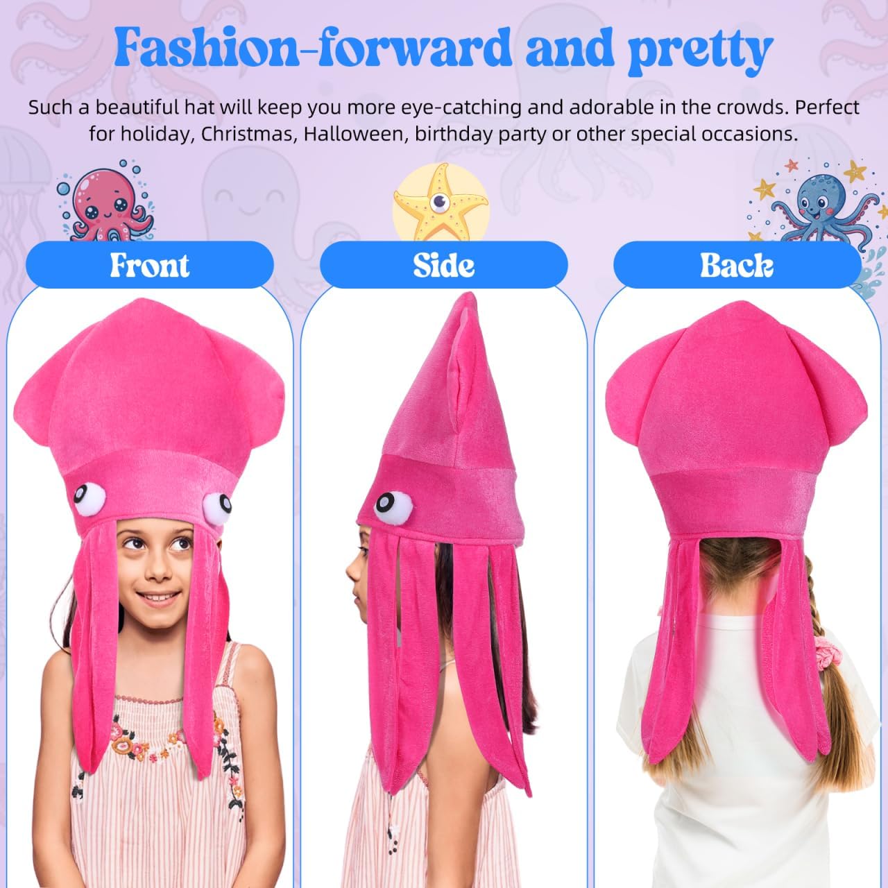 KESYOO Octopus Hat Funny and Crazy Party Hats Animal Hat Creative Octopus Headdress