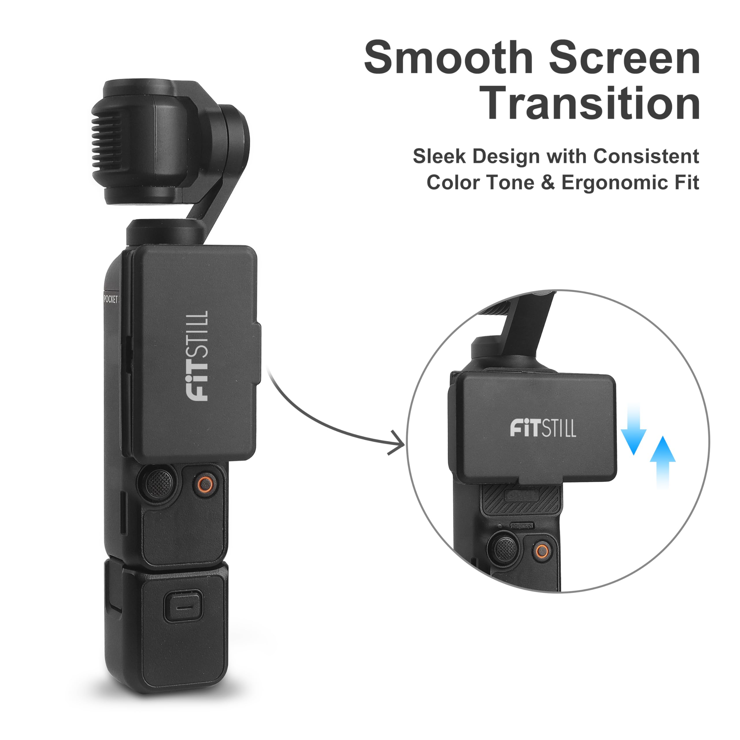 FitStill Screen Mini Blackout Funda para DJI Osmo Pocket 3 Antideslumbrante Antirreflectante, Accesorios Pocket 3 Protector de Pantalla Giratoria Se adapta a tu cuerpo