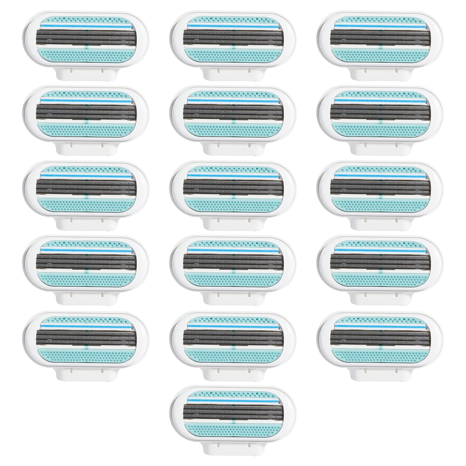 16 sztuk ostrzy do golenia kompatybilnych z Gillette Venus Smooth ostrza do golenia dla kobiet, 3 ostrza, poduszki ochronne, kontury ciała, niebieskie
