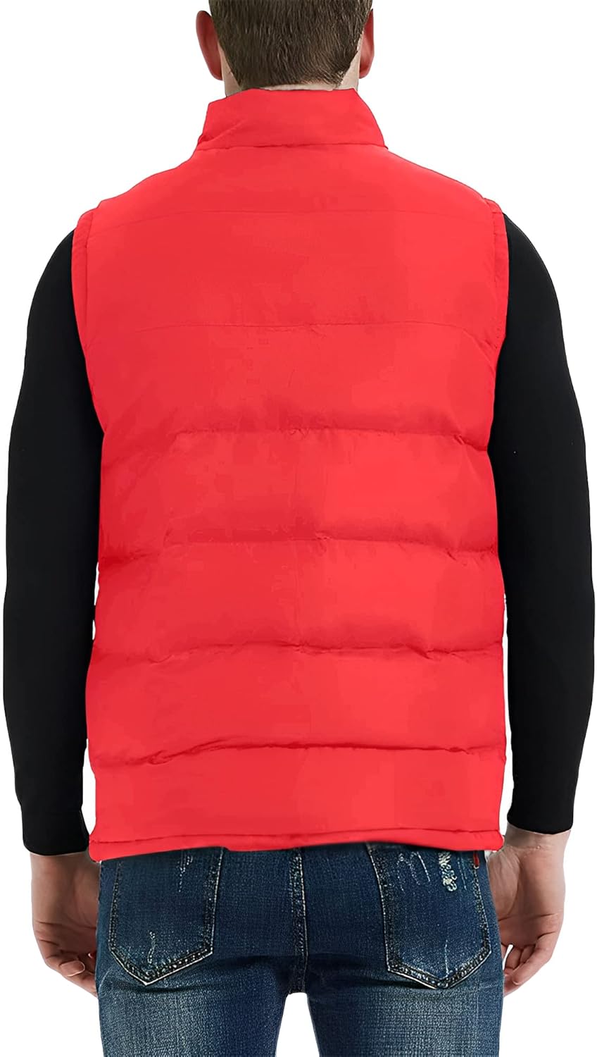 TUVEKE Men's Puffer Vest Water-Resistant winter outdoor Zipper Sleeveless Warm puffey jacket Size M To 3XL(Multicolor) - Image 2