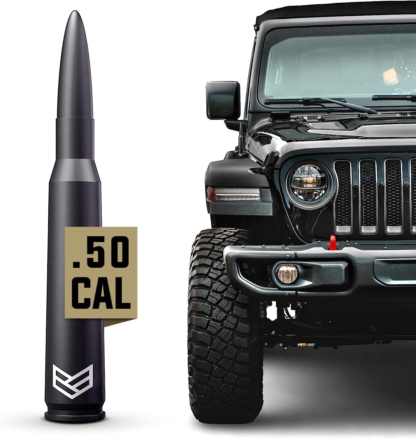 50 Cal Bullet Antenna for Jeep Wrangler Gladiator Sahara Rubicon, Jeep Wrangler Accessories, Jeep Gladiator Accessories, Replacement Radio Antenna (2007-2023 JK JL)