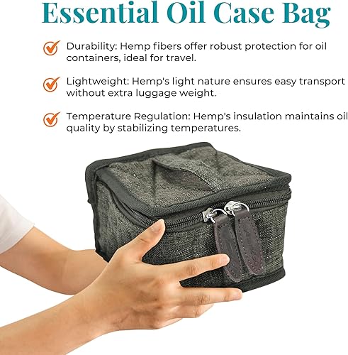Miniatura 5 de Estuche de transporte de aceite esencial de cáñamo con capacidad para 16 botellas de 0.5 fl oz, Oliva oscuro, Viajes