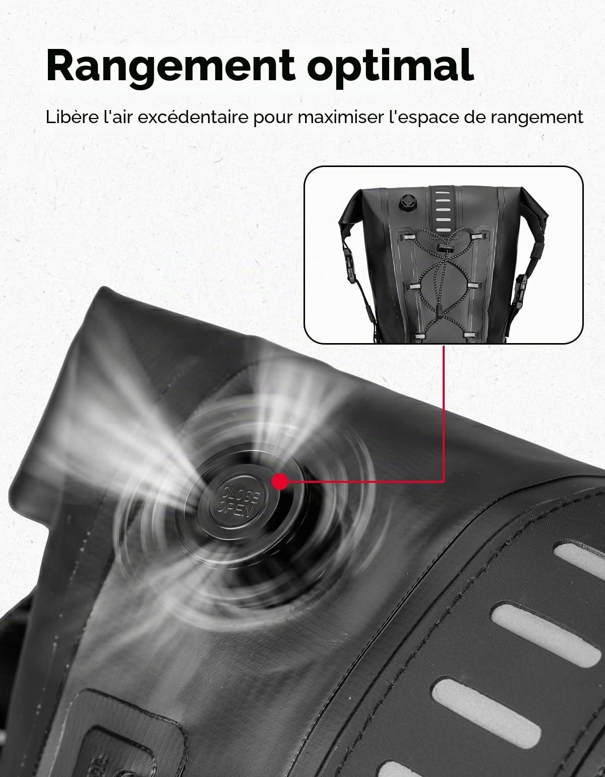 KEMIMOTO Sacoche de Selle Vélo Etanche, 15L Sac de Selle Velo avec Réfléchissant, Sacoche de Arrière pour Vélo Route de VTT BMX MTB