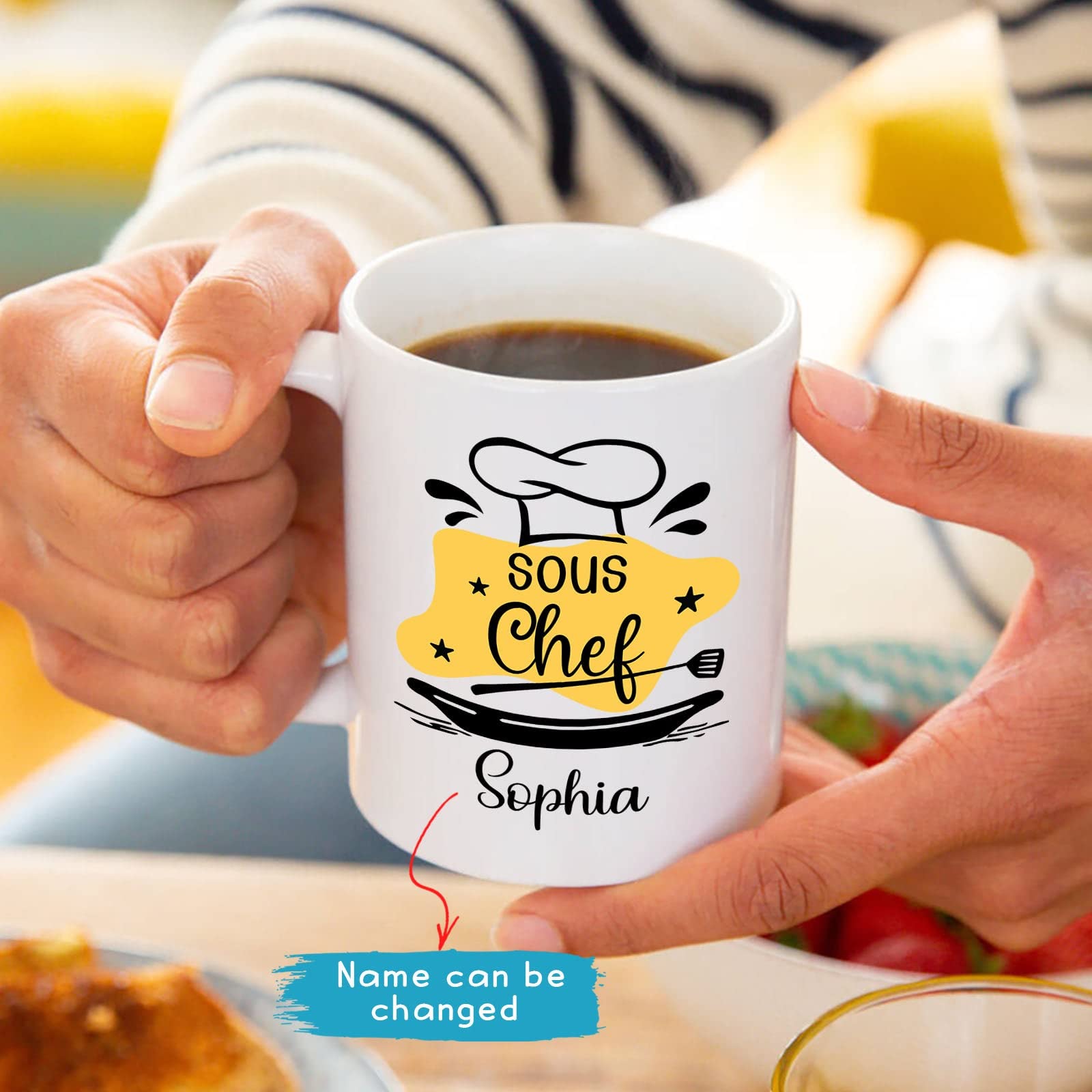 Amazon.com | Sous Chef Coffee Mug, Personalized Cooking Lover Mug, Custom  Choose Name Sous Chef Coffee Cup, Gifts For Coworkers Bestie, Chefs Themed  Ceramic Cup, Customized Culinary Passion Tea Cups 11oz 15oz: