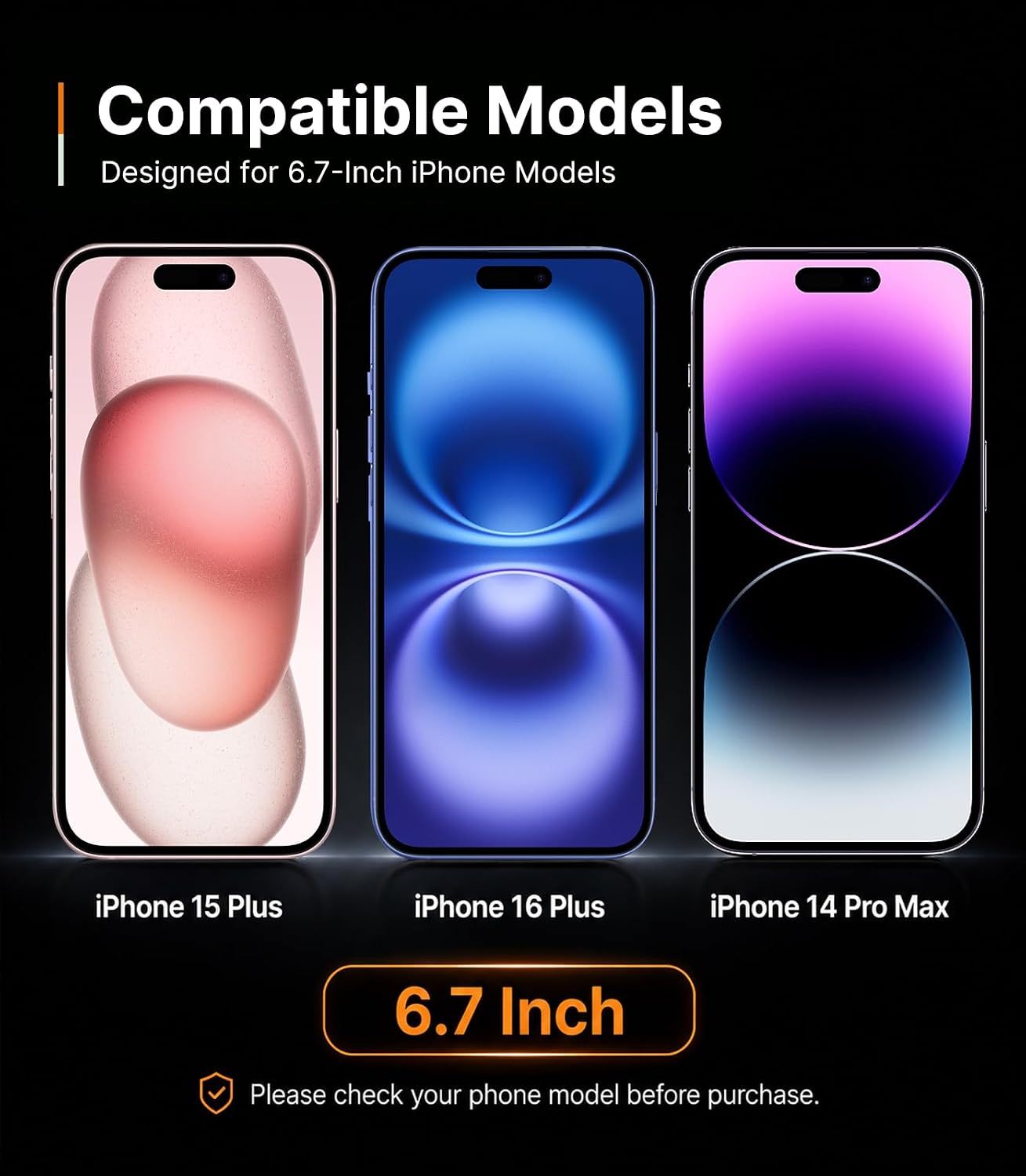 PandaShield 4 Pack Privacy Screen Protector for 16 Plus/15 Plus/14 Pro Max Tempered Glass 6.7 Inch,Red Gradient Anti Spy, Easy Installation,Anti-Scratch, Full Coverage