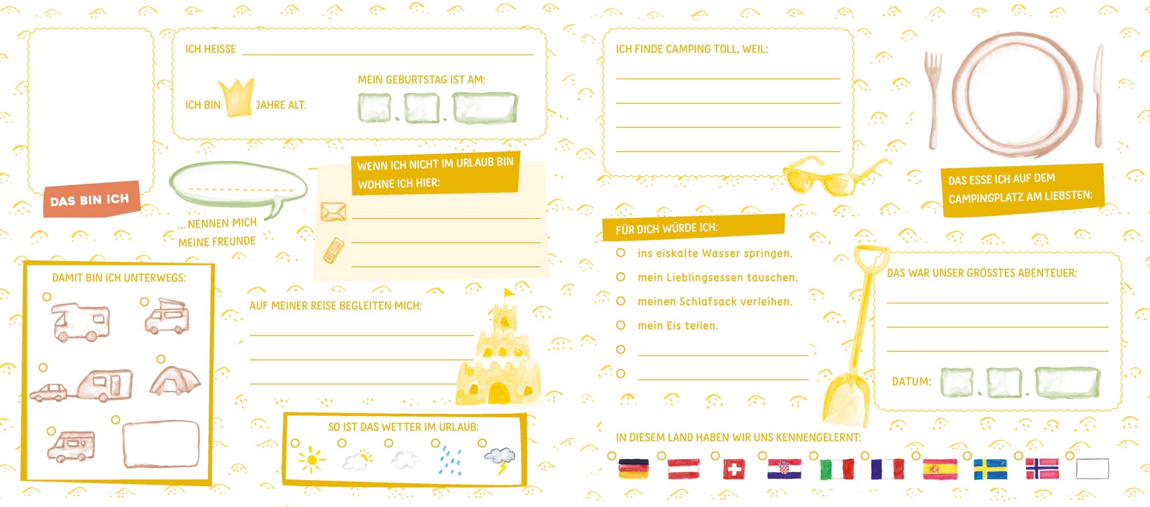 Yes we camp! Mein Camping-Freundebuch: Das Freundebuch für Kinder – Erinnerungen an neue Freunde und Abenteuer festhalten (PiNCAMP powered by ADAC)