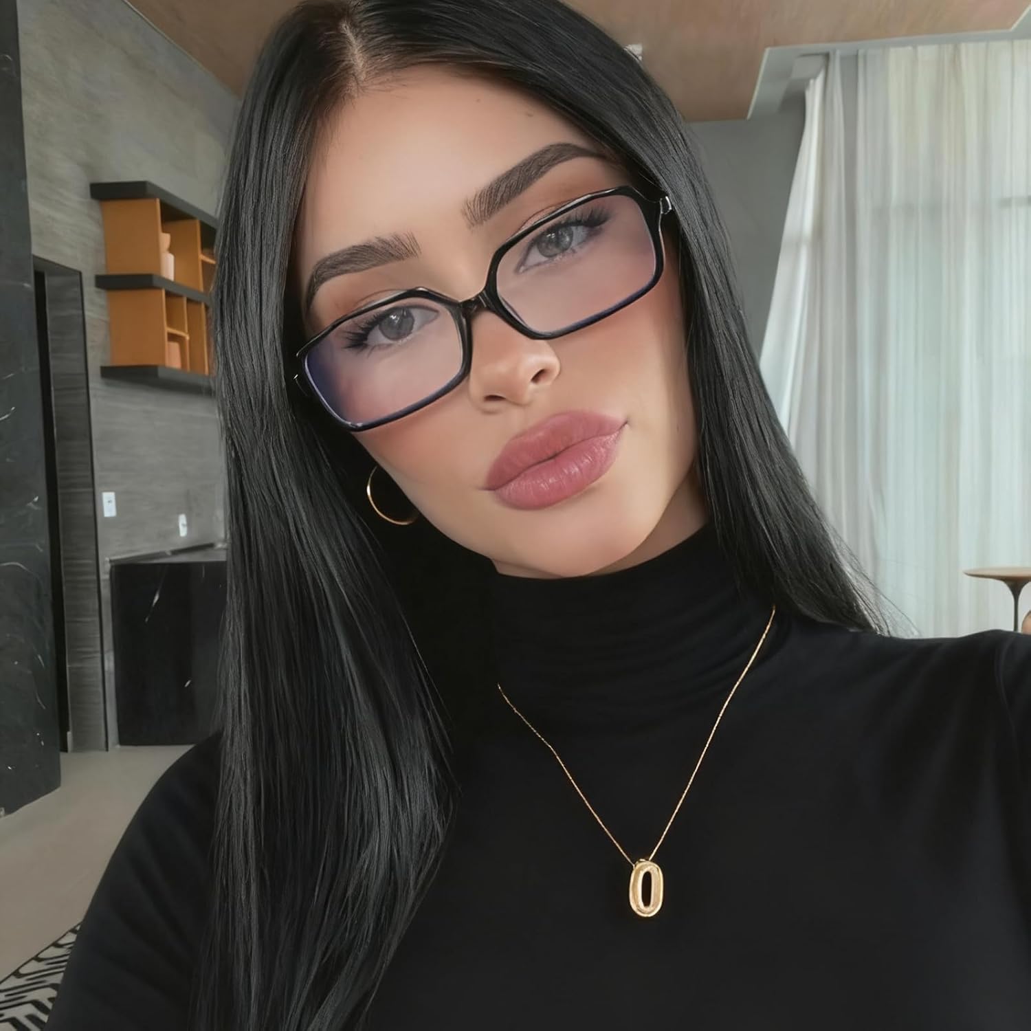 Retro Rectangle Glasses for Women Small Square Blue Light Blocking Glasses Reduce Eye Strain - Image 2