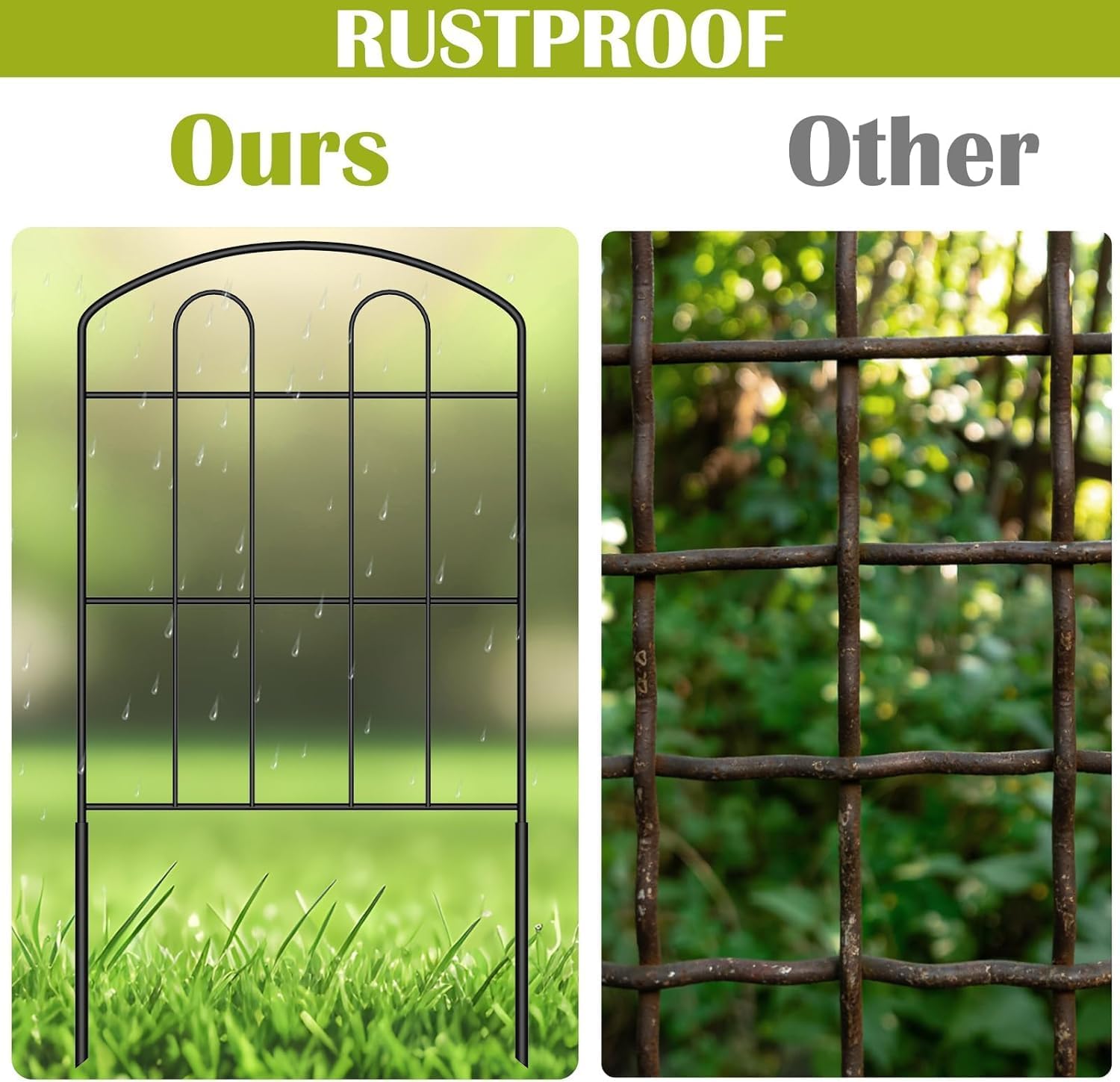 LIANTRAL 20 recinzioni decorative da giardino, barriera per animali, recinzione in filo metallico antiruggine, recinzione per scavare, recinzione per animali domestici, per cani, conigli all'aperto