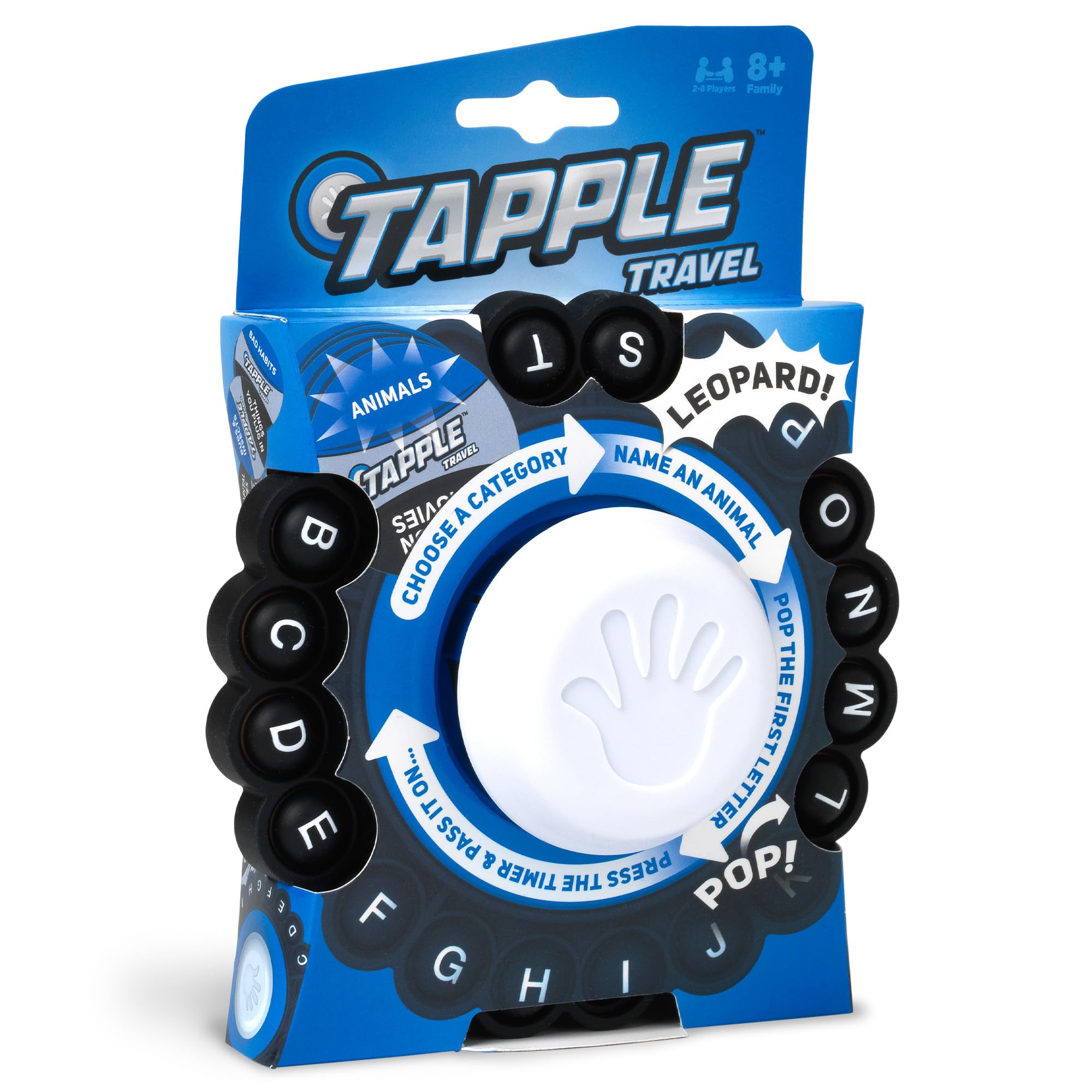 Tapple Travel Word Game | Fast-Paced Family Travel Game | Choose a Category & Race Against The Timer to be The Last Player | Family Games | For 2-8 Players | Ages 8+