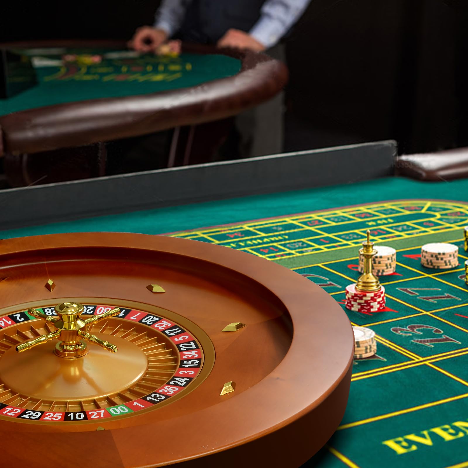 Ruota deluxe in legno per roulette da casinò, con cuscinetti di precisione, set per adulti e feste in discoteca, leggero, 50,8 cm