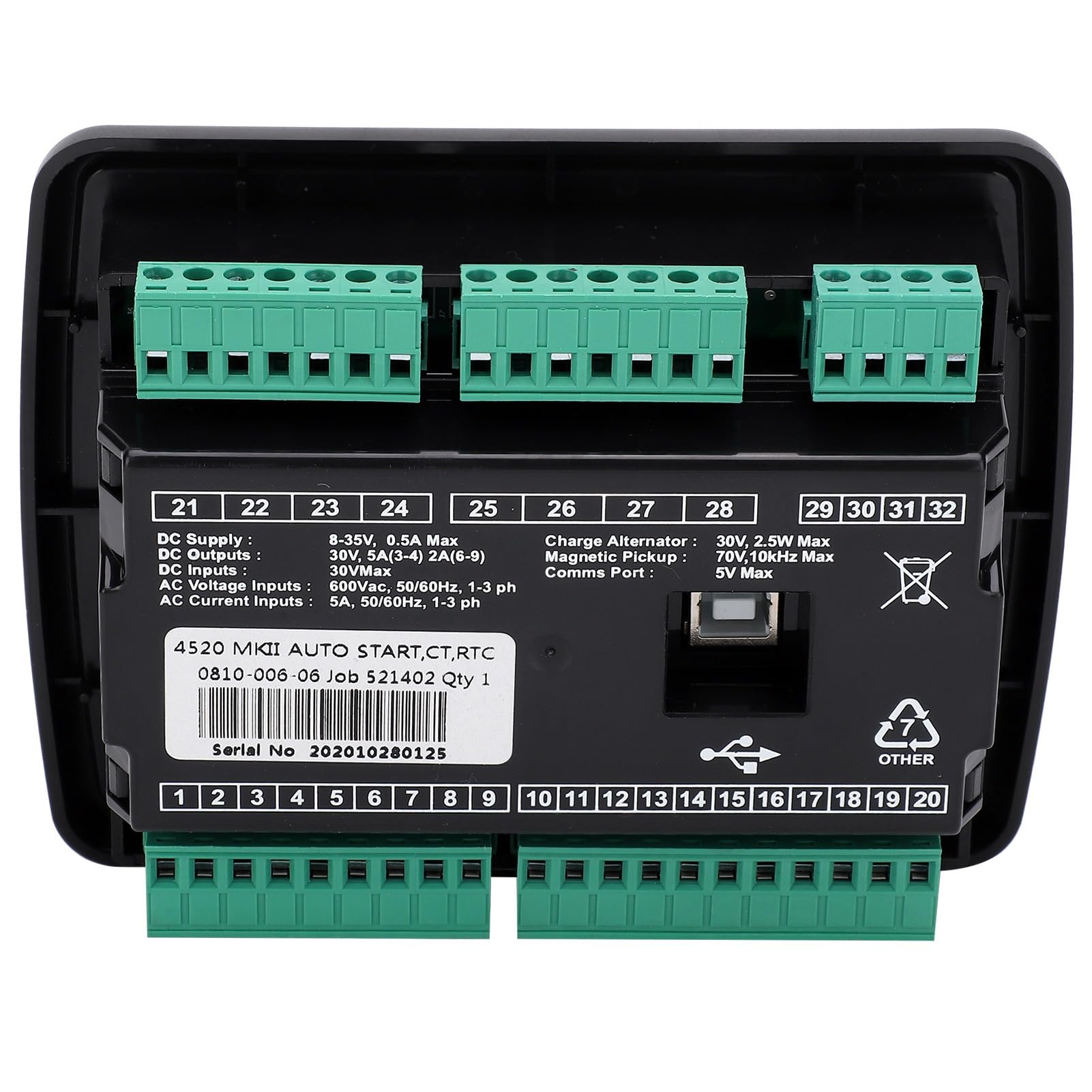 Generic Controlador de Falla de Red Automática DSE4520, Módulo de Control de Generador Diésel de Arranque Automático para Suministros Industriales