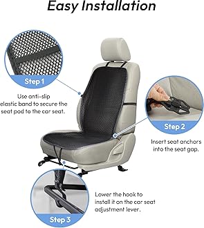 carrotez Cool Double Breathable 3D Air Mesh Car Seat Cushion pad, Cool Chair seat, car seat Pads, Home Office Chair, Wheelchair, 41" x 15" - Black