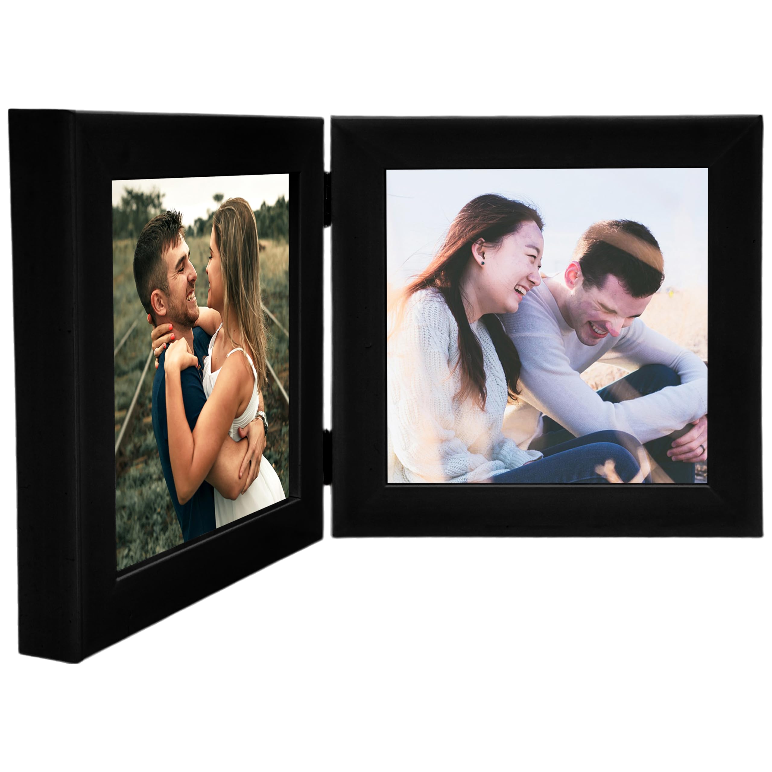 Art Street Folding Table Stand Couple Black 5x5 Inch Photo Frame For Home Décor | Foldable Photo Frame with Acrylic Plexiglass | For Bedroom, Hallways, Office, Living Room (13x13 CM) - Image 5 thumbnail