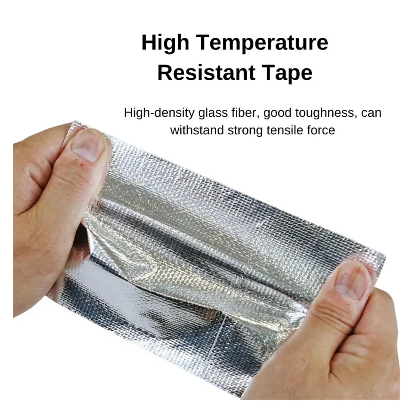 2 Stück selbstklebendes Hitzeschildband aus Aluminiumfolie, Fiberglas, reflektierendes Material, kühl, selbstklebend(2pcs 3cm 5m)