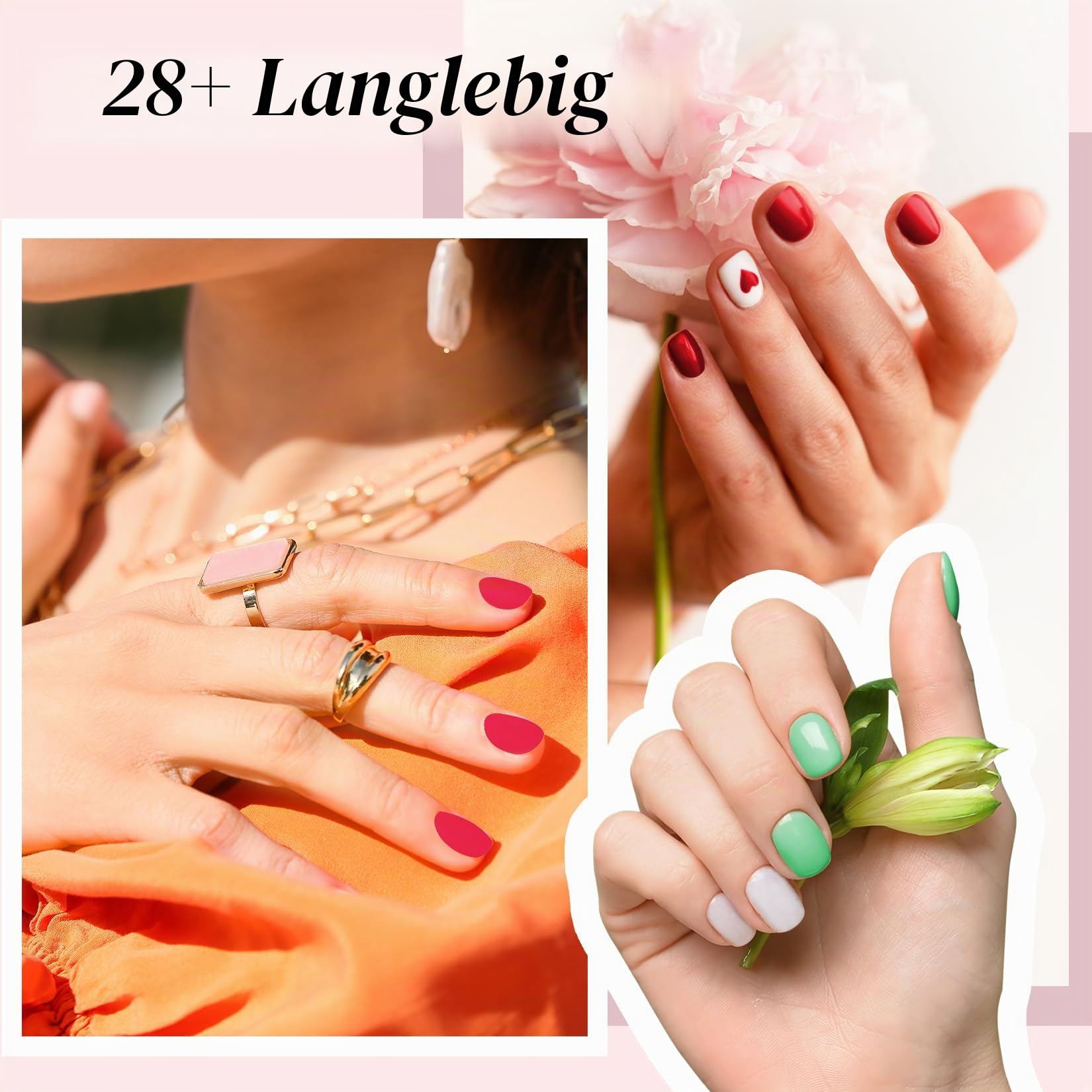 Phoenixy 24+4 Stk. U V Nagellack Set Starterset mit Lampe 48W, Gelnägel Starterset Gel Nägel Set mit Unterlack Überlack Matte Überlack Glitter Überlack