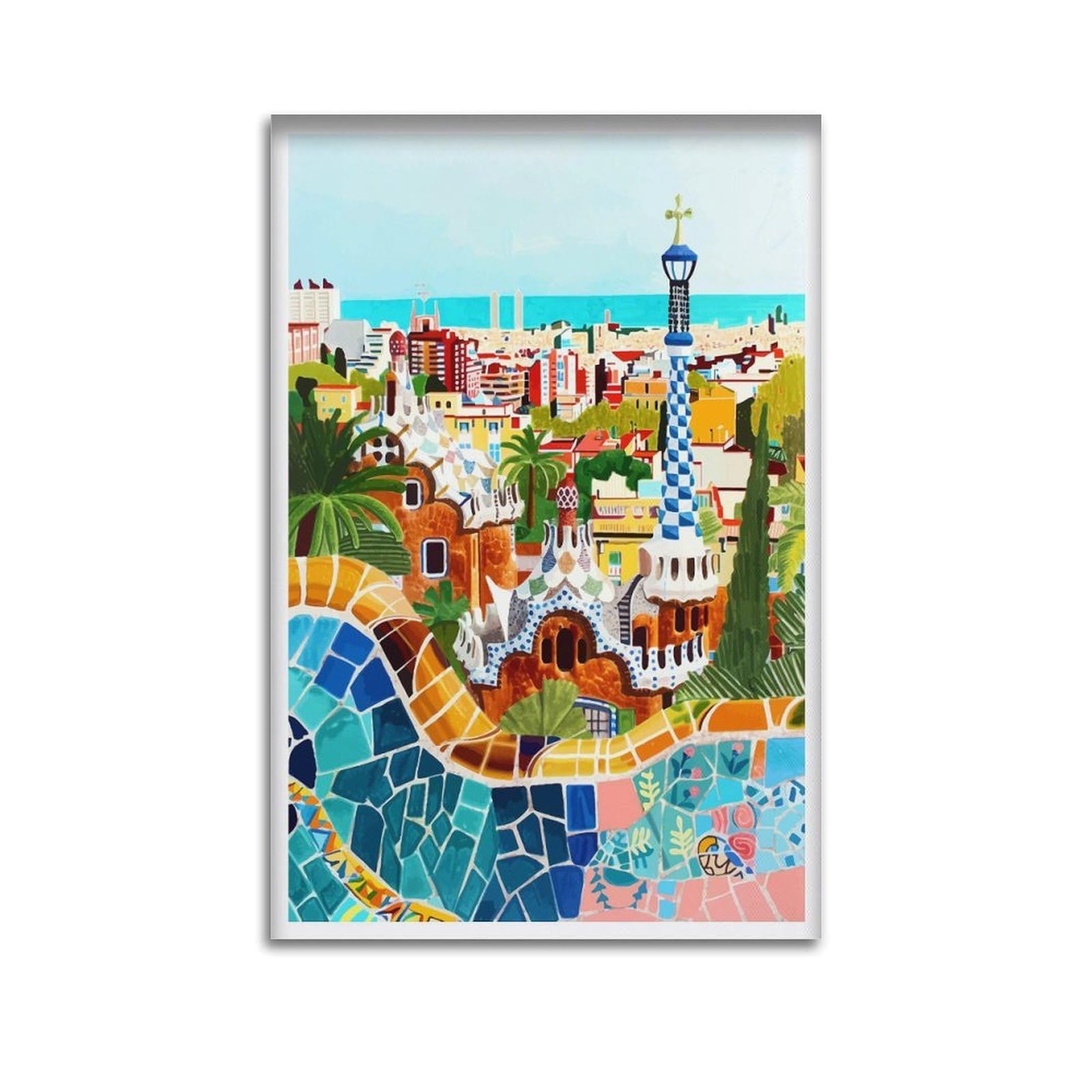 xiaoxiaoshen Barcelona Spain Travel Spanish Lover Canvas Poster Wall Art Prints Room Aesthetic Murals Bedroom And Living Decorations 12x18inch(30x45cm)