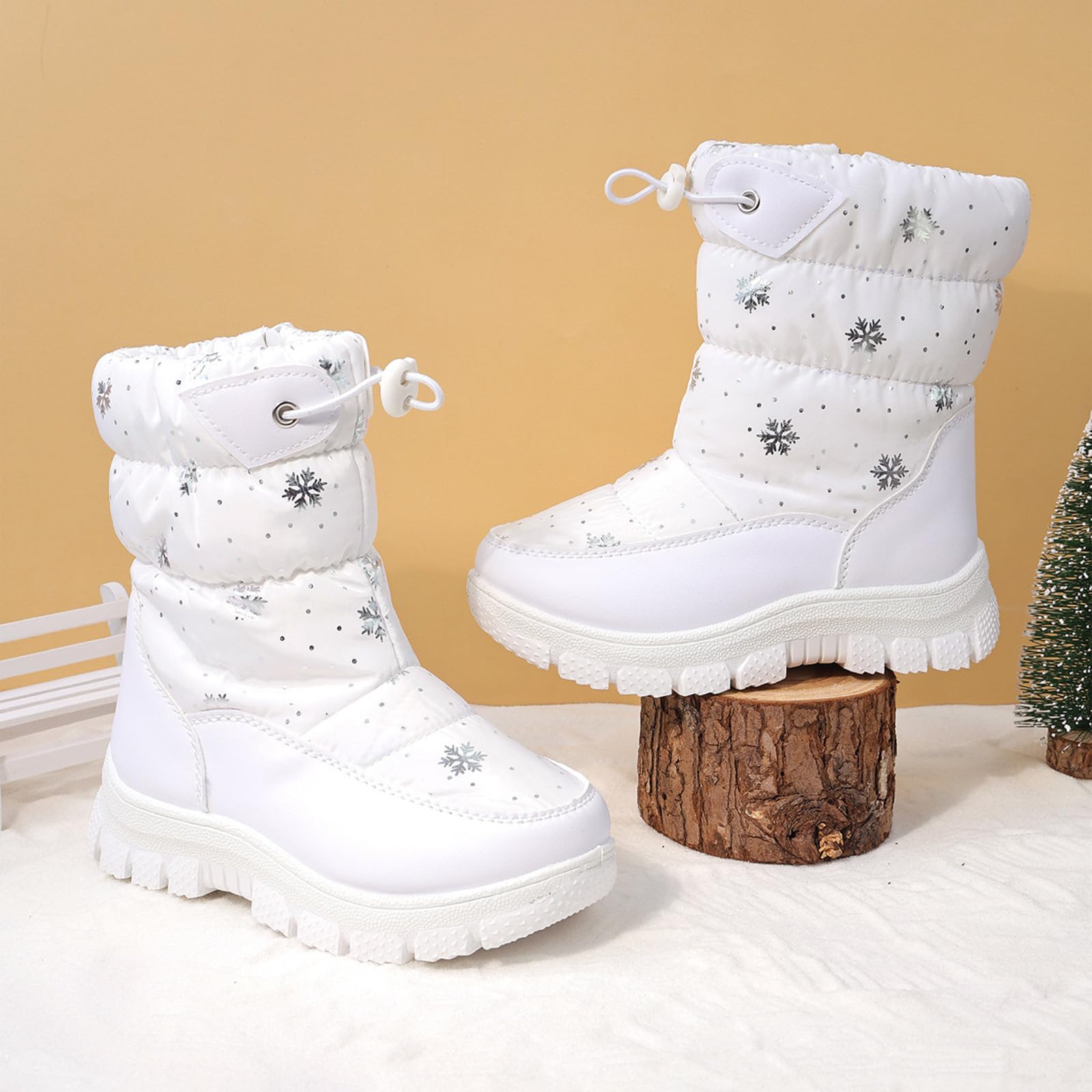 Générique Bambini Stivali per Ragazze Stivali invernali per Bambini, caldi e spessi, comodi e caldi, scarpe invernali da equitazione alla moda occidentale