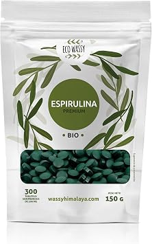 Organic Spirulina 300 Tablets. Maximum Dose 3000mg. 100% Spirulina Seaweed Maximum Purity. Antioxidant, Natural And No Additives | Detox/Satiant/Vegan. Super Food In Pill