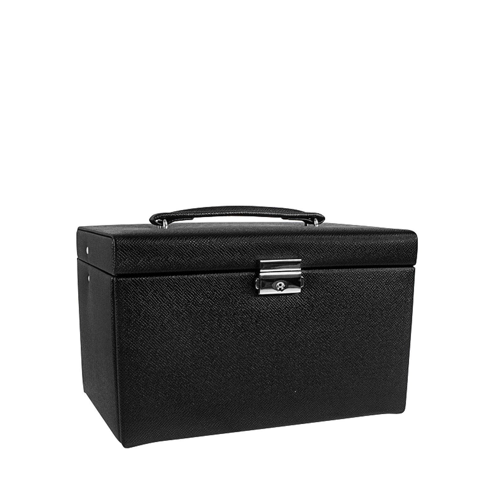 Friedrich23 23256-21 - Joyero sintético (24 x 15 x 16 cm, rectangular, con llave, con espejo, Jolie 2.0, aspecto de cicatrices, color negro)