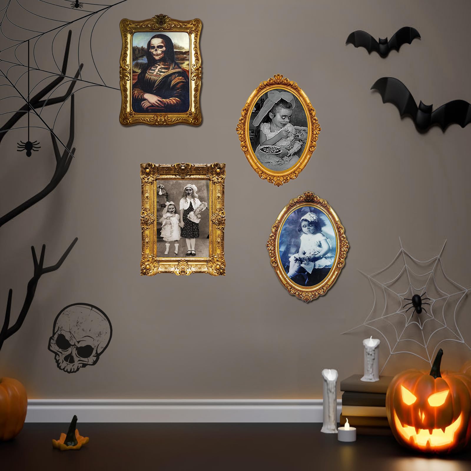 ECGER Decoraciones de Halloween para interiores, imágenes de caras