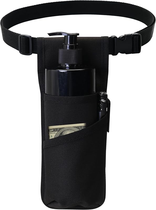 Bolsa de cintura Tuhaoge para óleo e loção, 3 compartimentos, preta (TH-XJ1kd-Black)