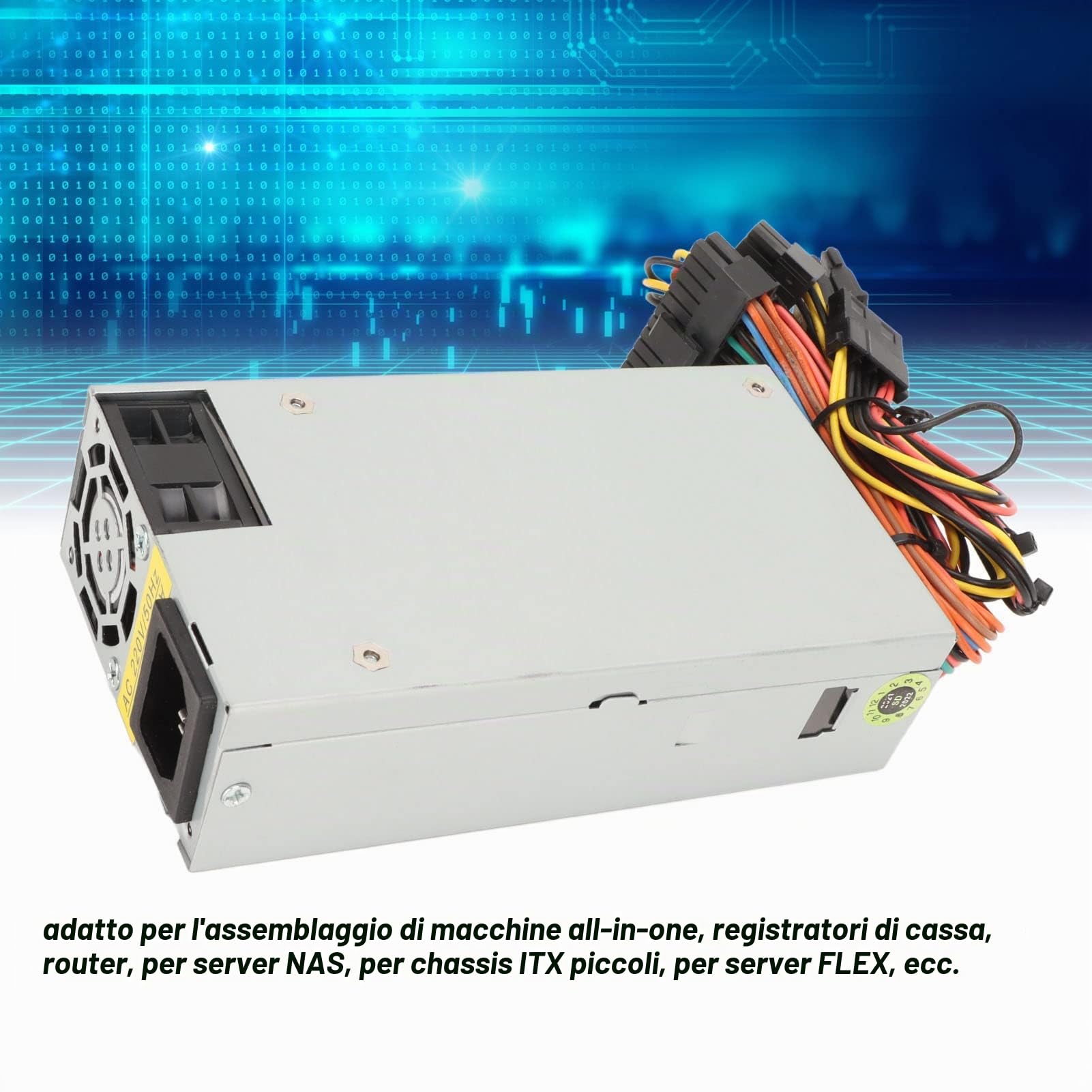 Alimentatore -60LE 1U da 270W per PC Mini-ITX e NAS, Compatto ed Efficiente per Case Piccoli e Server Domestici, Alimentazione Stabile Flex ATX