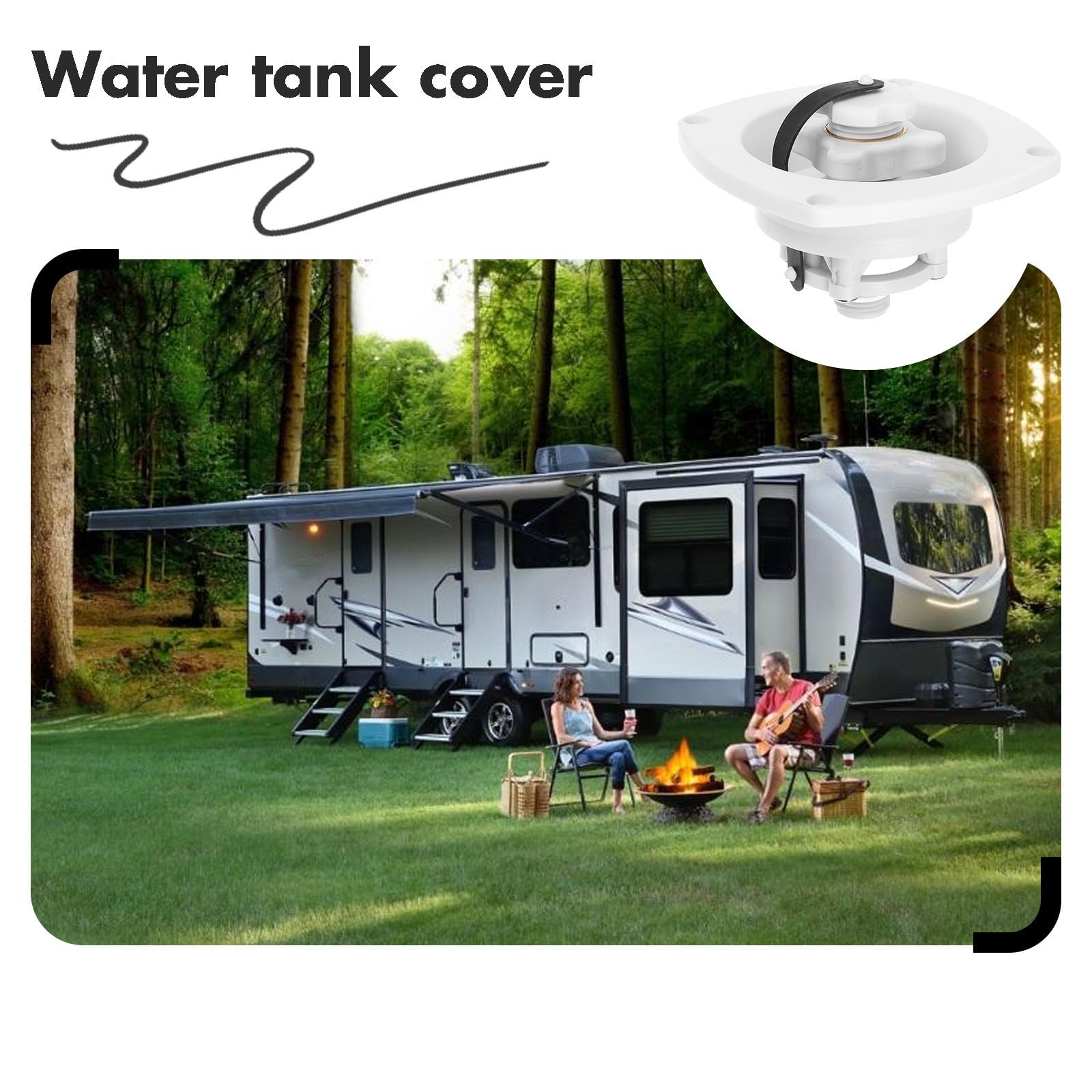 ULTECHNOVO 4piezas Tapa De Entrada De Agua Para Rv y Reemplazo De Accesorio De Fugas y Instalación Compatible Autocaravanas y Embarcaciones