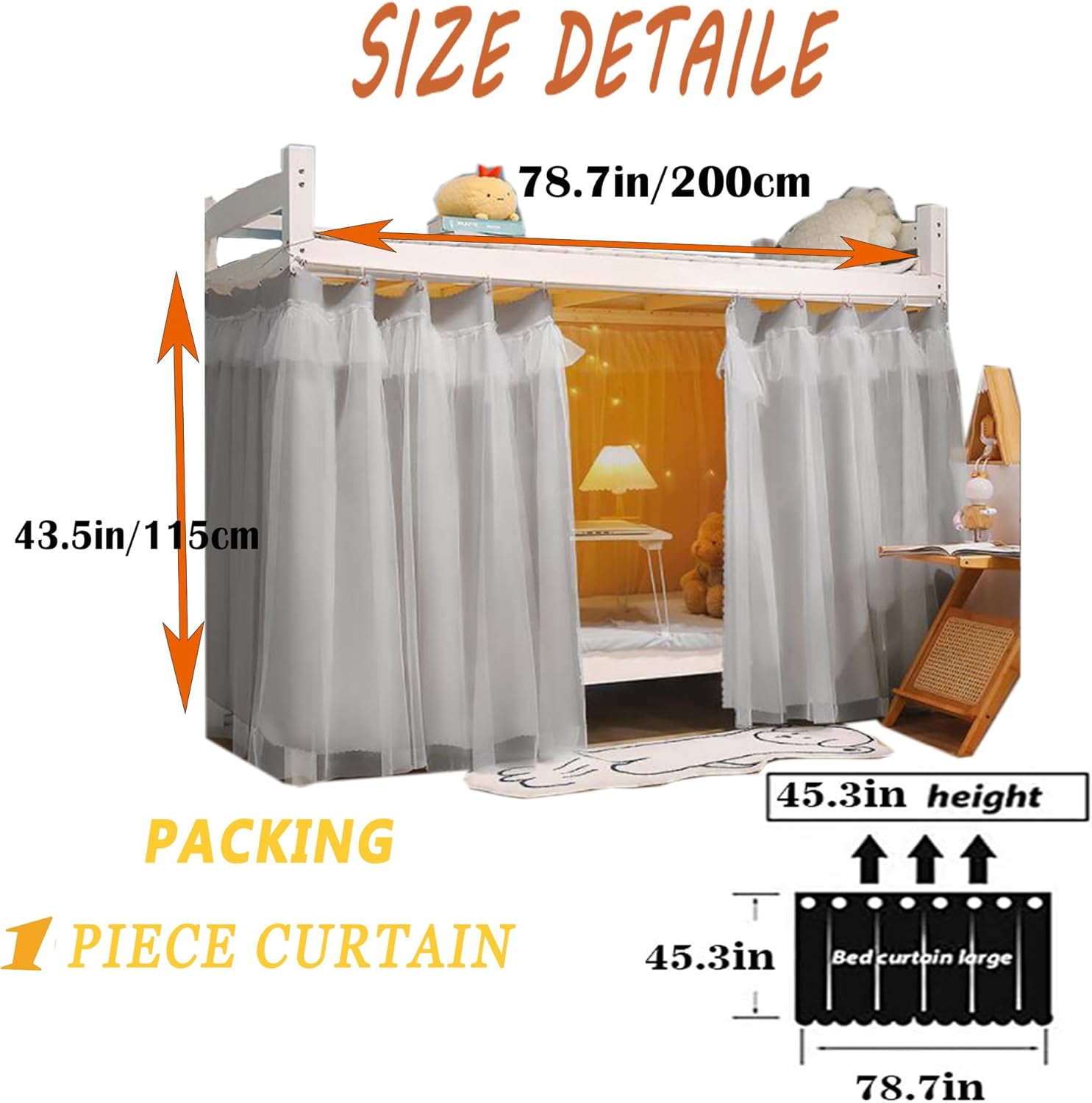 Navhao Dorm Home Solid Thicken Bunk Blackout Bed Curtains Cloth Bed Canopy Men Women Single Sleeper