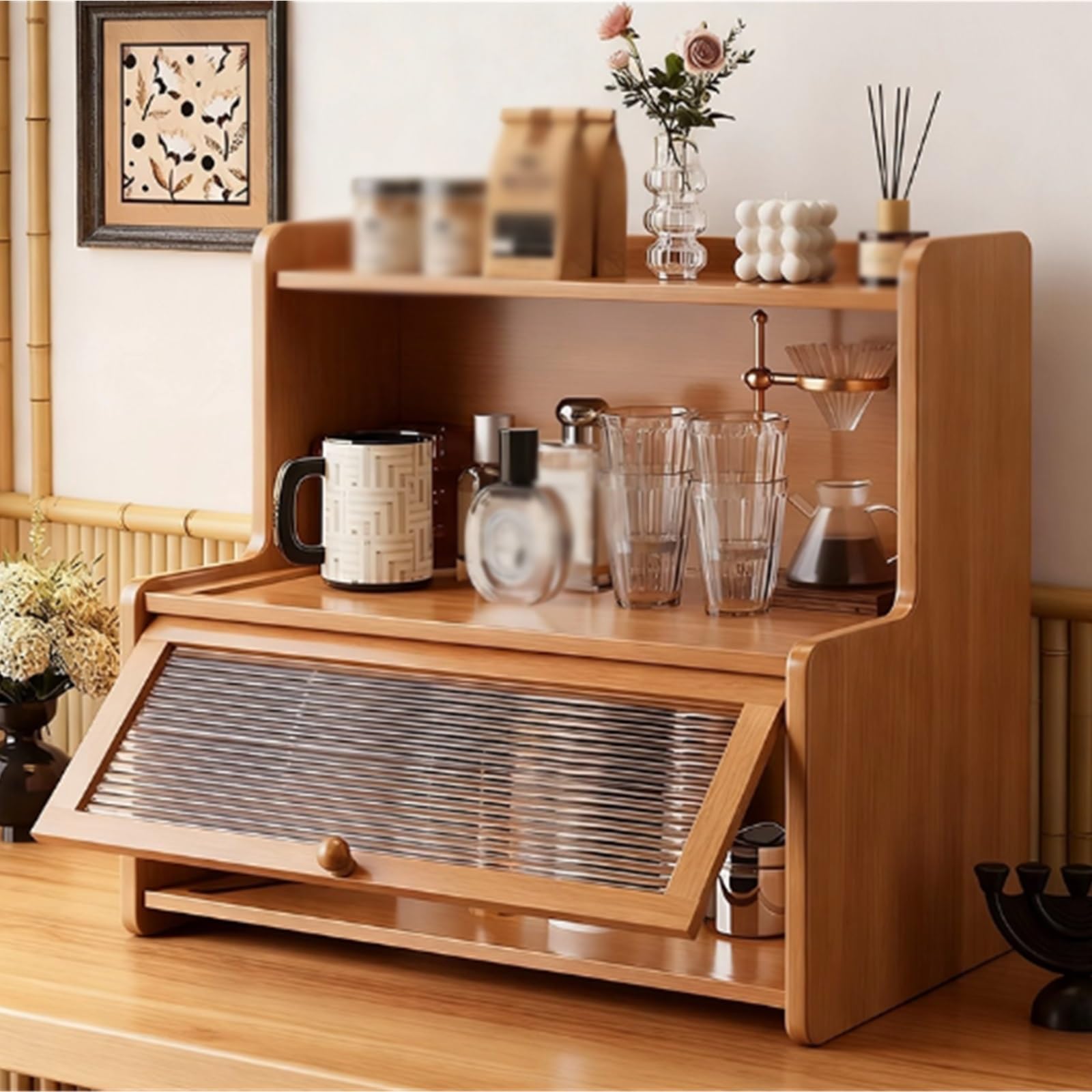 Tassenregal Becherhalter Desktop-Becheraufbewahrung Esstisch Schrank Arbeitsplatte Tee-Set-Platzierung
