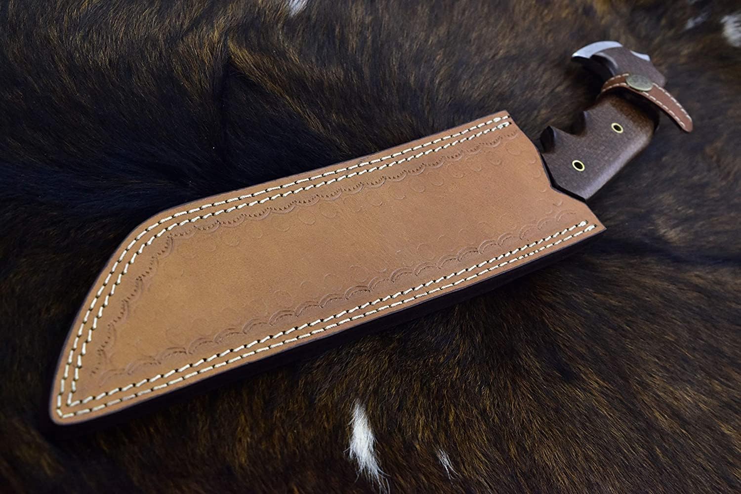 USA Collector's Edition: 17'' Custom Handmade D2 Steel Full Tang Hammered Hunting TANTO Knife with Micarta Handle (AM55), Brown, Full Size 17'' Handle Size 6'' Blade Size 11''
