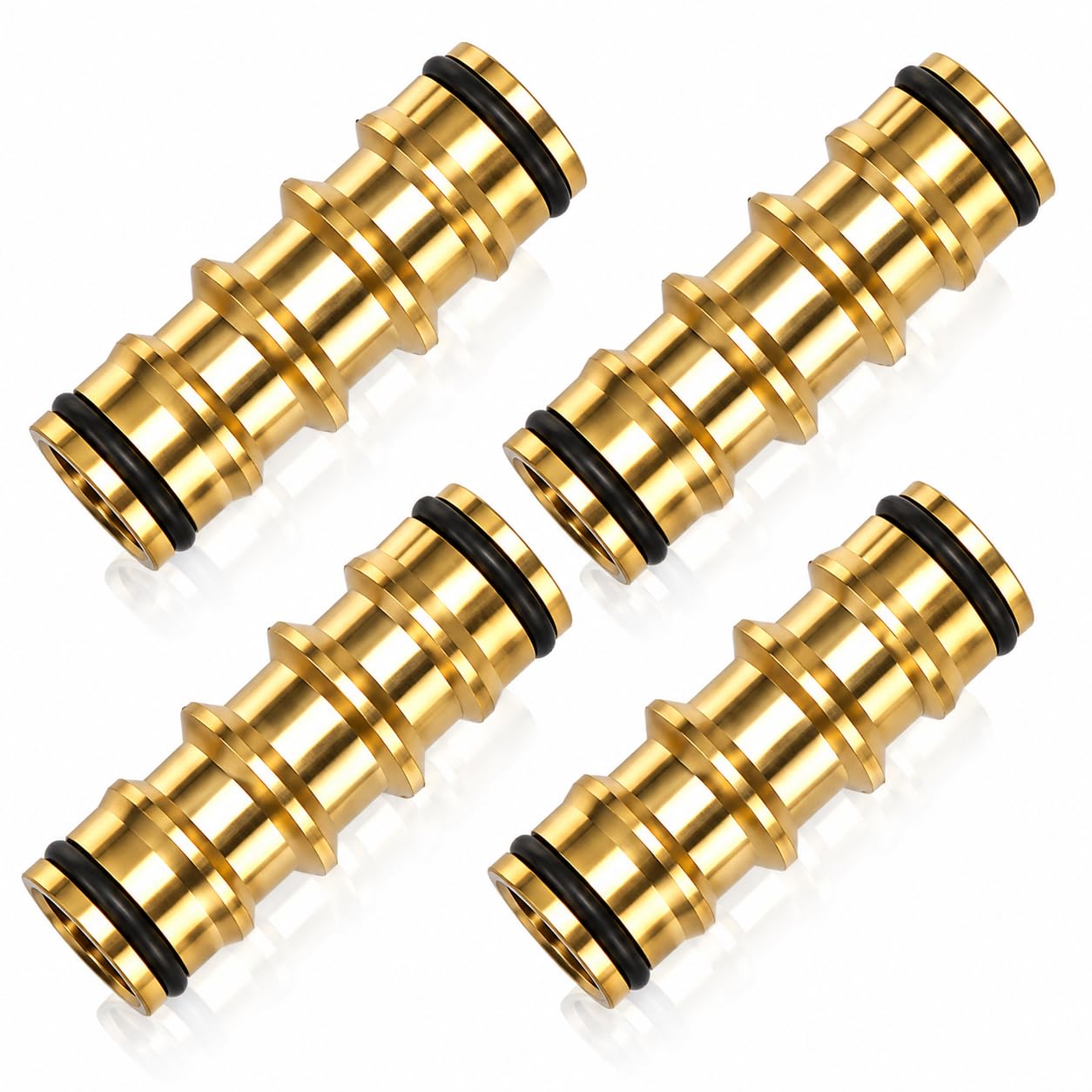 4PCS Brass Double Male Hose Connectors Garden Hose Fittings for Garden Hose Pipe and Irrigation Systems,Garden Hose Fittings