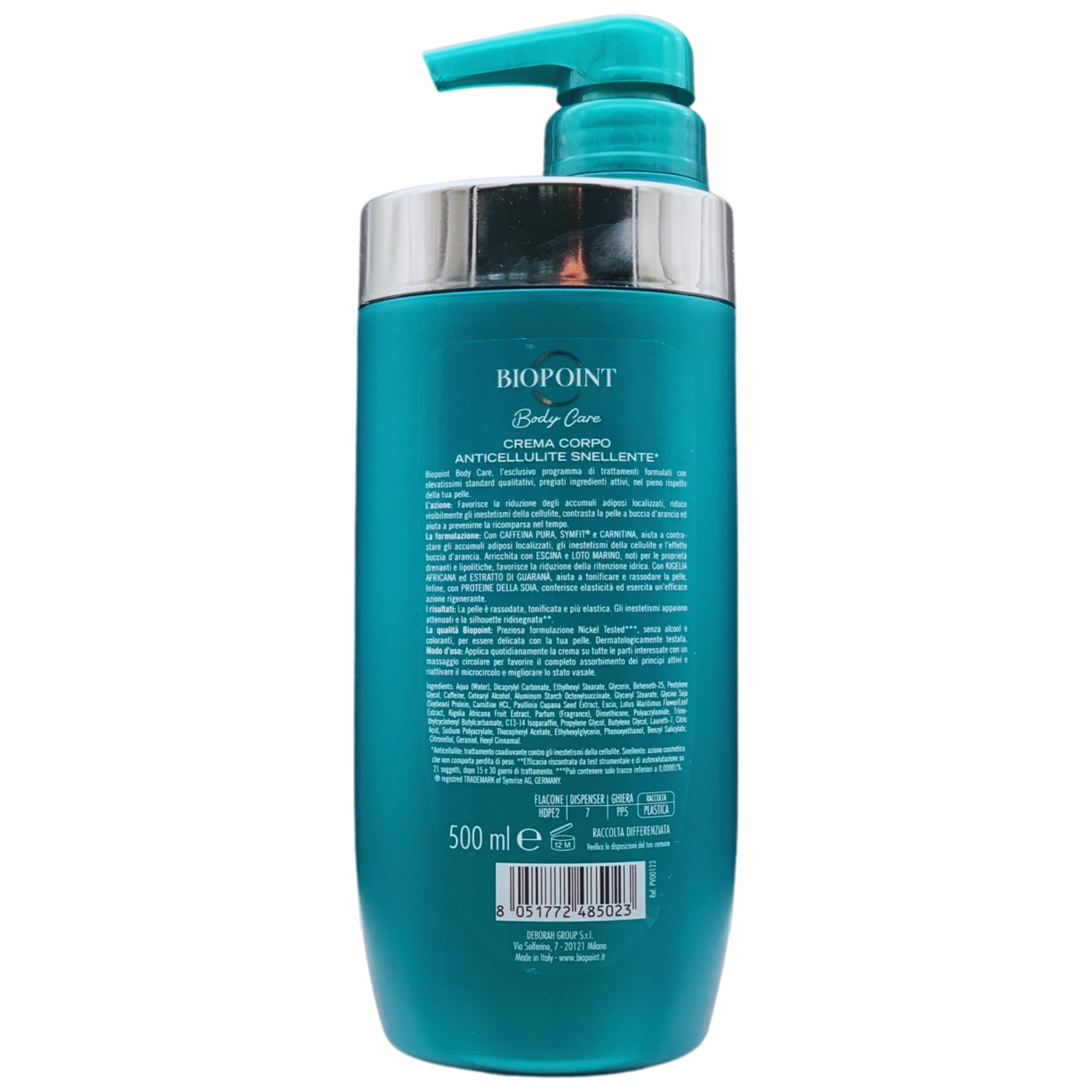 BIOPOINT BODY CARE set trattamenti corpo, crema anticellulite 500ml, crema Anti Smagliature Elasticizzante 200ml - pochette beauty melissa.