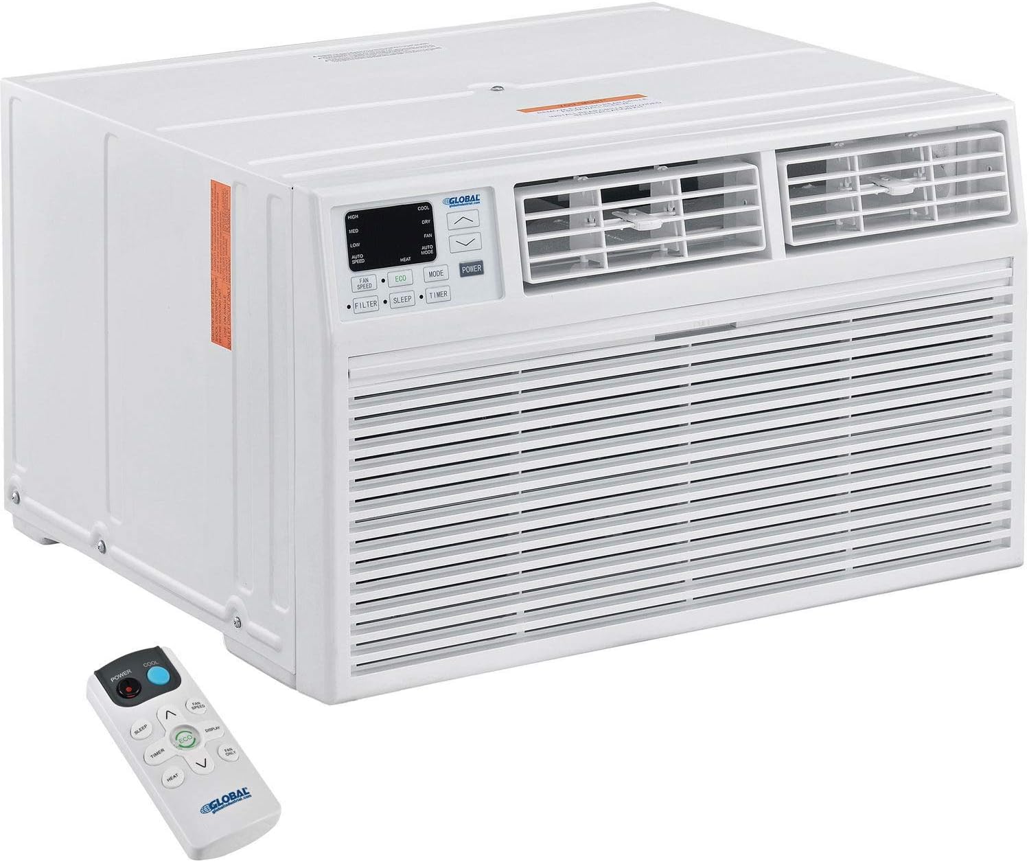Global Industrial 8,000 BTU Through The Wall Air Conditioner, Cool with Heat, 115V